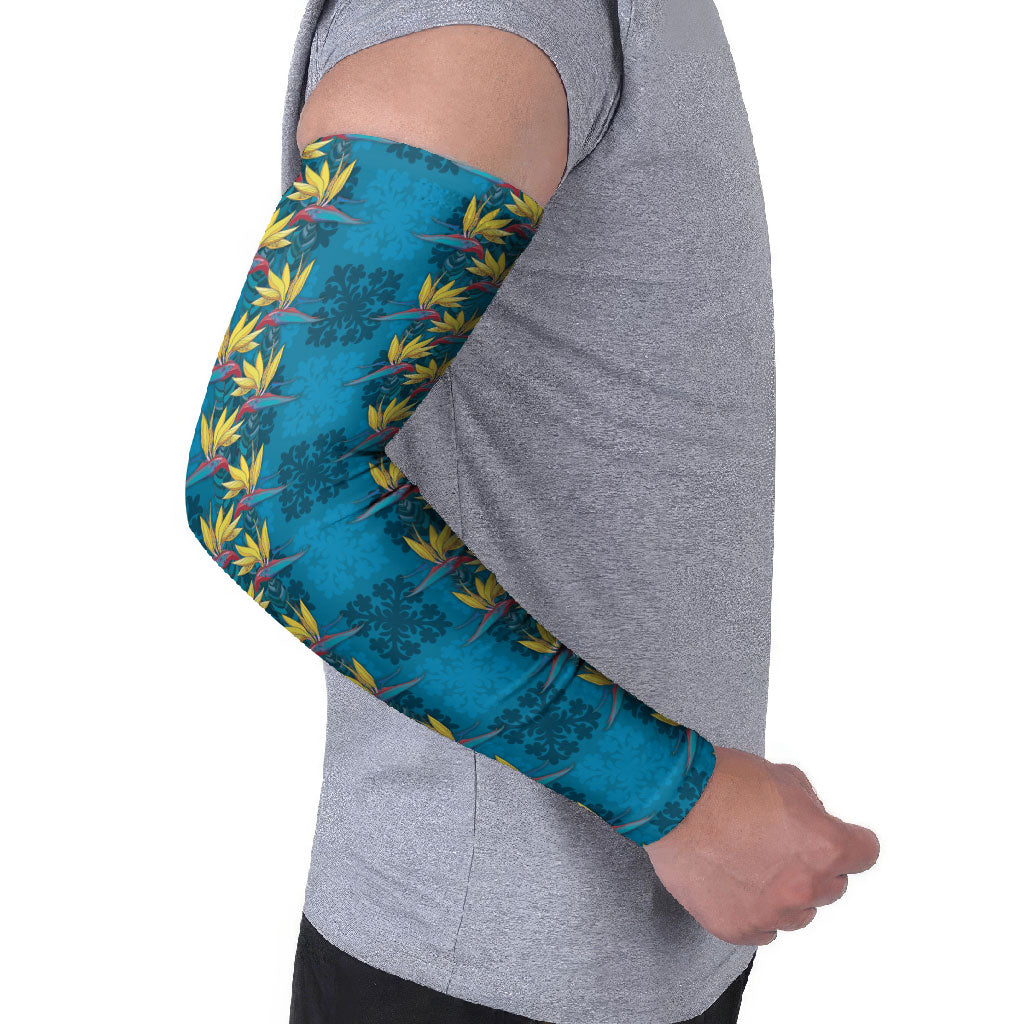 Hawaii Waikiki King Arm Sleeves Blue Quilt With Pua Manu LT05 - Polynesian Pride