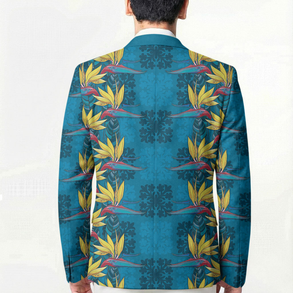 Hawaii Waikiki King Blazer Blue Quilt With Pua Manu LT05 - Polynesian Pride