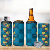 Hawaii Waikiki King 4 in 1 Can Cooler Tumbler Blue Quilt With Pua Manu LT05 - Polynesian Pride