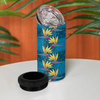 Hawaii Waikiki King 4 in 1 Can Cooler Tumbler Blue Quilt With Pua Manu LT05 - Polynesian Pride