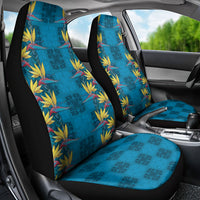 Hawaii Waikiki King Car Seat Cover Blue Quilt With Pua Manu LT05 - Polynesian Pride
