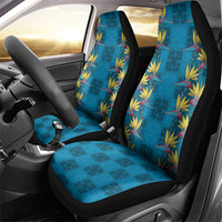 Hawaii Waikiki King Car Seat Cover Blue Quilt With Pua Manu LT05 - Polynesian Pride