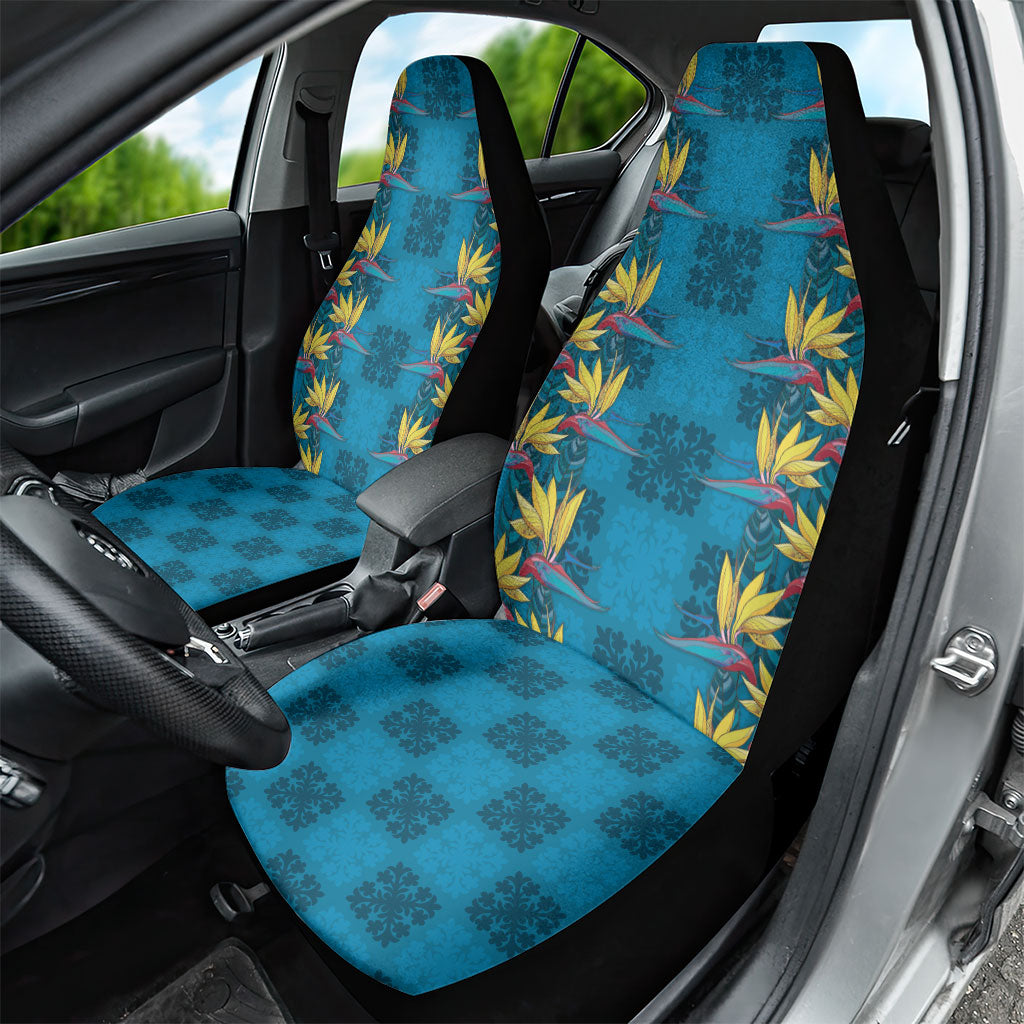 Hawaii Waikiki King Car Seat Cover Blue Quilt With Pua Manu LT05 - Polynesian Pride