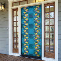 Hawaii Waikiki King Door Cover Blue Quilt With Pua Manu LT05 - Polynesian Pride