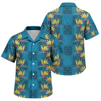 Hawaii Waikiki King Family Matching Mermaid Dress and Hawaiian Shirt Blue Quilt With Pua Manu LT05 Son's Shirt Blue - Polynesian Pride
