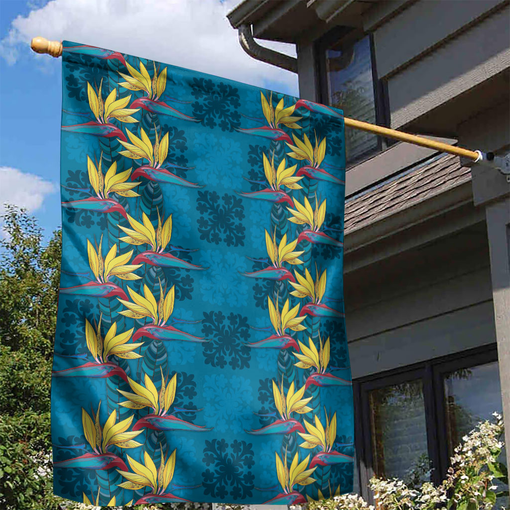 Hawaii Waikiki King Garden Flag Blue Quilt With Pua Manu LT05 - Polynesian Pride
