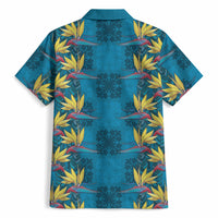 Hawaii Waikiki King Hawaiian Shirt Blue Quilt With Pua Manu LT05 - Polynesian Pride