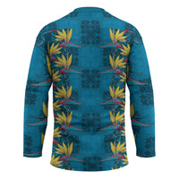 Hawaii Waikiki King Hockey Jersey Blue Quilt With Pua Manu LT05 - Polynesian Pride