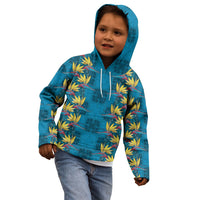Hawaii Waikiki King Kid Hoodie Blue Quilt With Pua Manu LT05 - Polynesian Pride