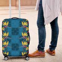 Hawaii Waikiki King Luggage Cover Blue Quilt With Pua Manu LT05 Blue - Polynesian Pride