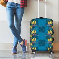 Hawaii Waikiki King Luggage Cover Blue Quilt With Pua Manu LT05 - Polynesian Pride