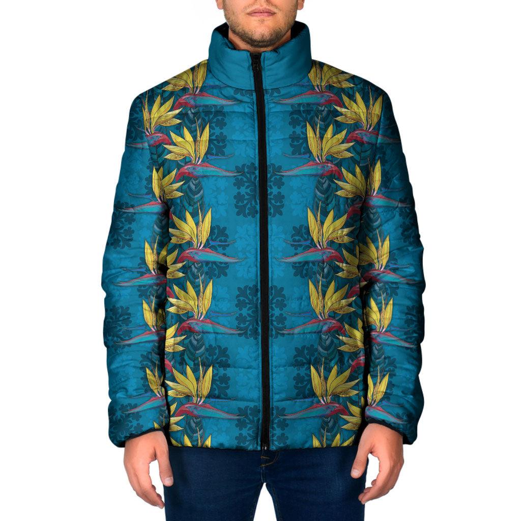 Hawaii Waikiki King Padded Jacket Blue Quilt With Pua Manu