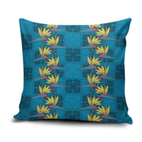 Hawaii Waikiki King Pillow Cover Blue Quilt With Pua Manu LT05 Blue - Polynesian Pride