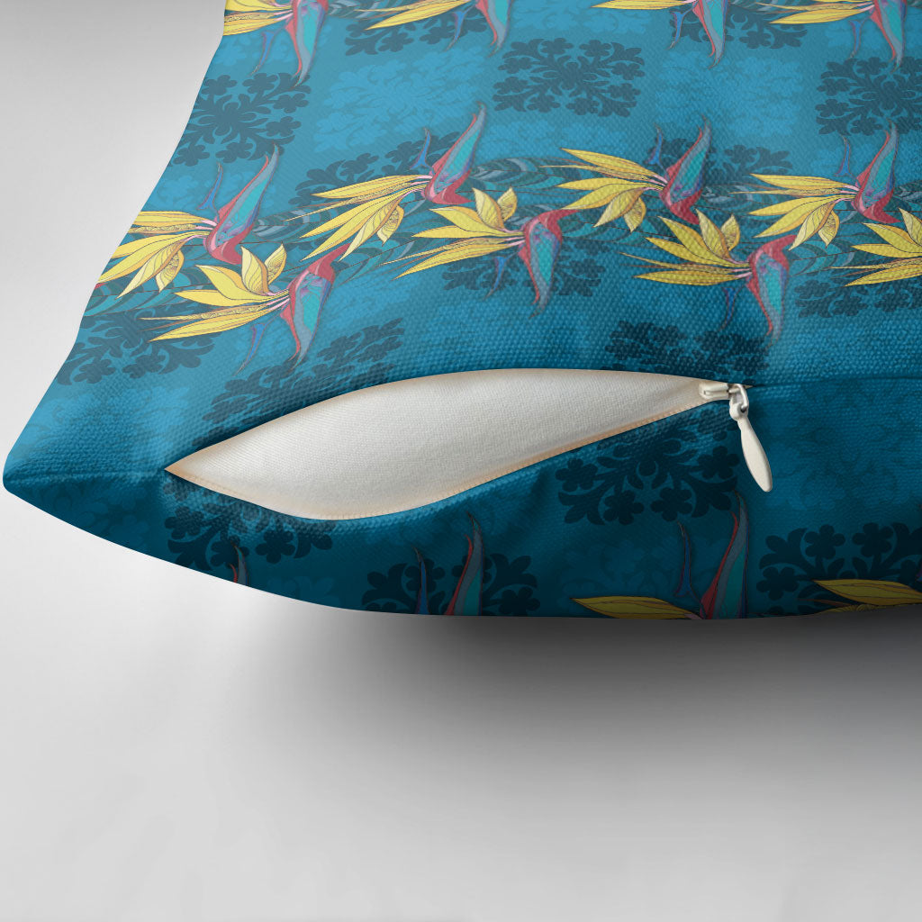 Hawaii Waikiki King Pillow Cover Blue Quilt With Pua Manu LT05 - Polynesian Pride
