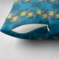Hawaii Waikiki King Pillow Cover Blue Quilt With Pua Manu LT05 - Polynesian Pride