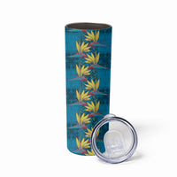 Hawaii Waikiki King Skinny Tumbler Blue Quilt With Pua Manu LT05 - Polynesian Pride