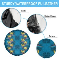 Hawaii Waikiki King Spare Tire Cover Blue Quilt With Pua Manu LT05 - Polynesian Pride