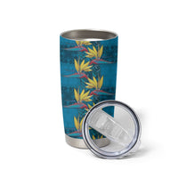 Hawaii Waikiki King Tumbler Cup Blue Quilt With Pua Manu LT05 - Polynesian Pride