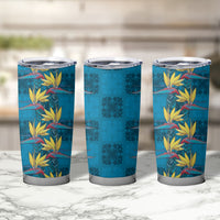 Hawaii Waikiki King Tumbler Cup Blue Quilt With Pua Manu LT05 - Polynesian Pride