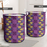 Hawaii Waikiki King Laundry Basket Purple Quilt With Pua Manu LT05 - Polynesian Pride