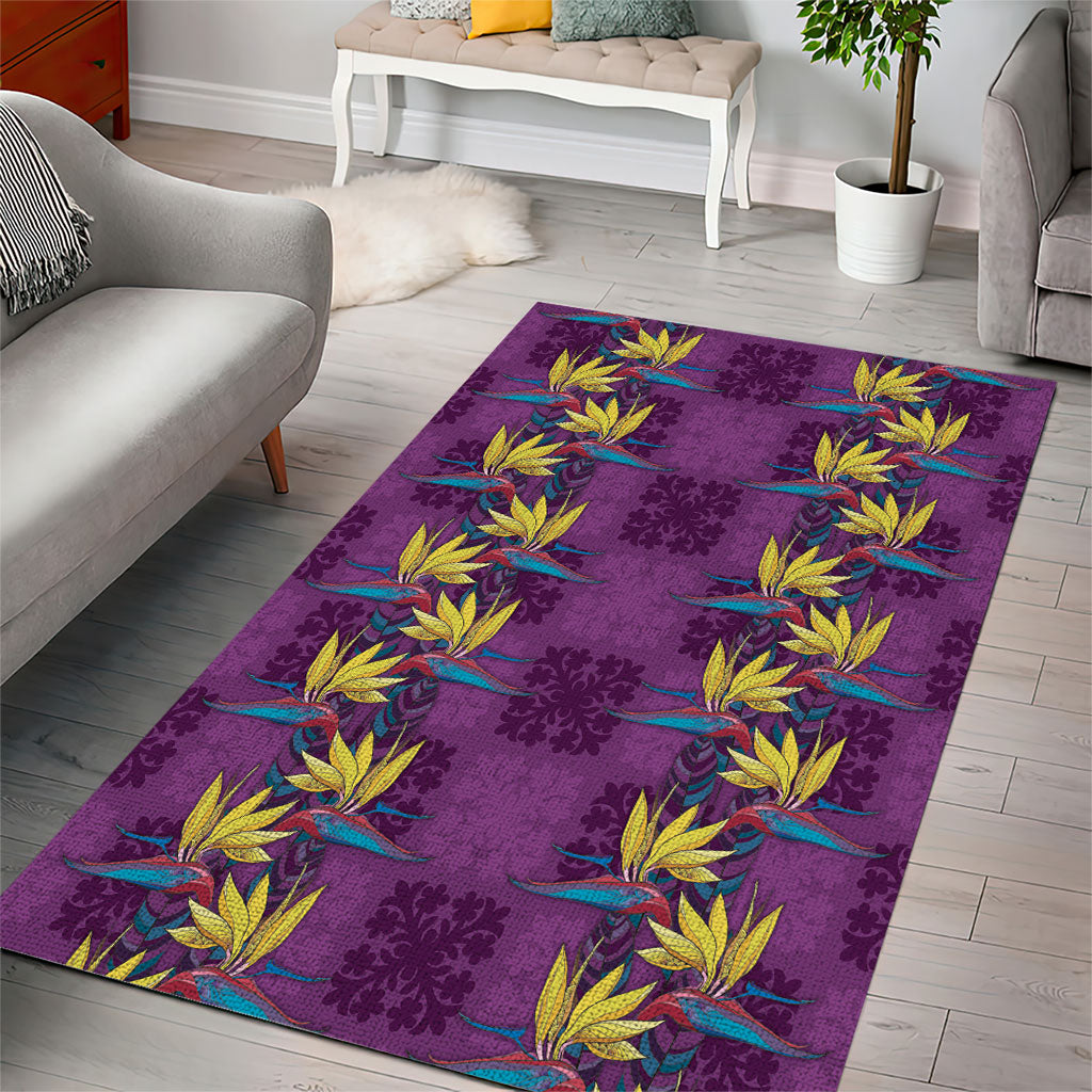 Hawaii Waikiki King Area Rug Purple Quilt With Pua Manu LT05 - Polynesian Pride