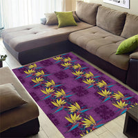 Hawaii Waikiki King Area Rug Purple Quilt With Pua Manu LT05 - Polynesian Pride