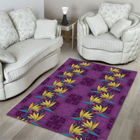 Hawaii Waikiki King Area Rug Purple Quilt With Pua Manu LT05 - Polynesian Pride