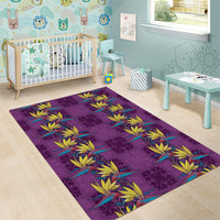Hawaii Waikiki King Area Rug Purple Quilt With Pua Manu LT05 - Polynesian Pride