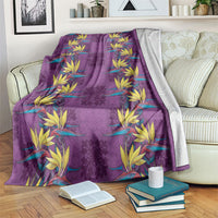 Hawaii Waikiki King Blanket Purple Quilt With Pua Manu LT05 Purple - Polynesian Pride