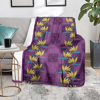 Hawaii Waikiki King Blanket Purple Quilt With Pua Manu LT05 - Polynesian Pride