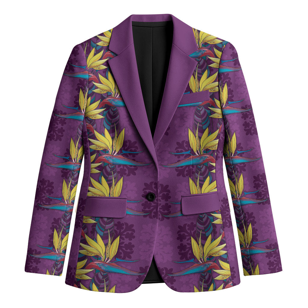 Hawaii Waikiki King Blazer Purple Quilt With Pua Manu