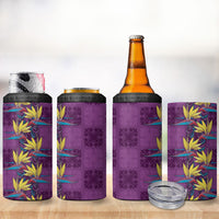 Hawaii Waikiki King 4 in 1 Can Cooler Tumbler Purple Quilt With Pua Manu LT05 - Polynesian Pride