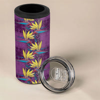 Hawaii Waikiki King 4 in 1 Can Cooler Tumbler Purple Quilt With Pua Manu LT05 - Polynesian Pride
