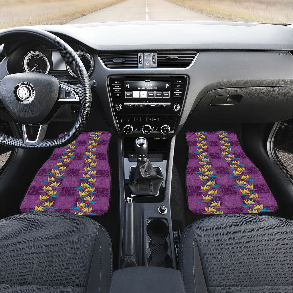 Hawaii Waikiki King Car Mats Purple Quilt With Pua Manu LT05 Set 2pcs - Front Purple - Polynesian Pride