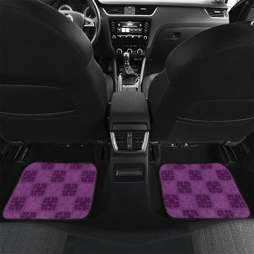 Hawaii Waikiki King Car Mats Purple Quilt With Pua Manu LT05 Set 2pcs - Back Purple - Polynesian Pride