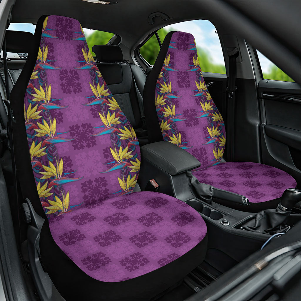 Hawaii Waikiki King Car Seat Cover Purple Quilt With Pua Manu LT05 One Size Purple - Polynesian Pride