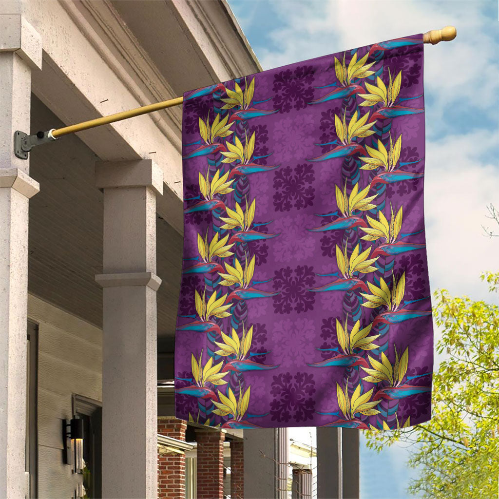 Hawaii Waikiki King Garden Flag Purple Quilt With Pua Manu