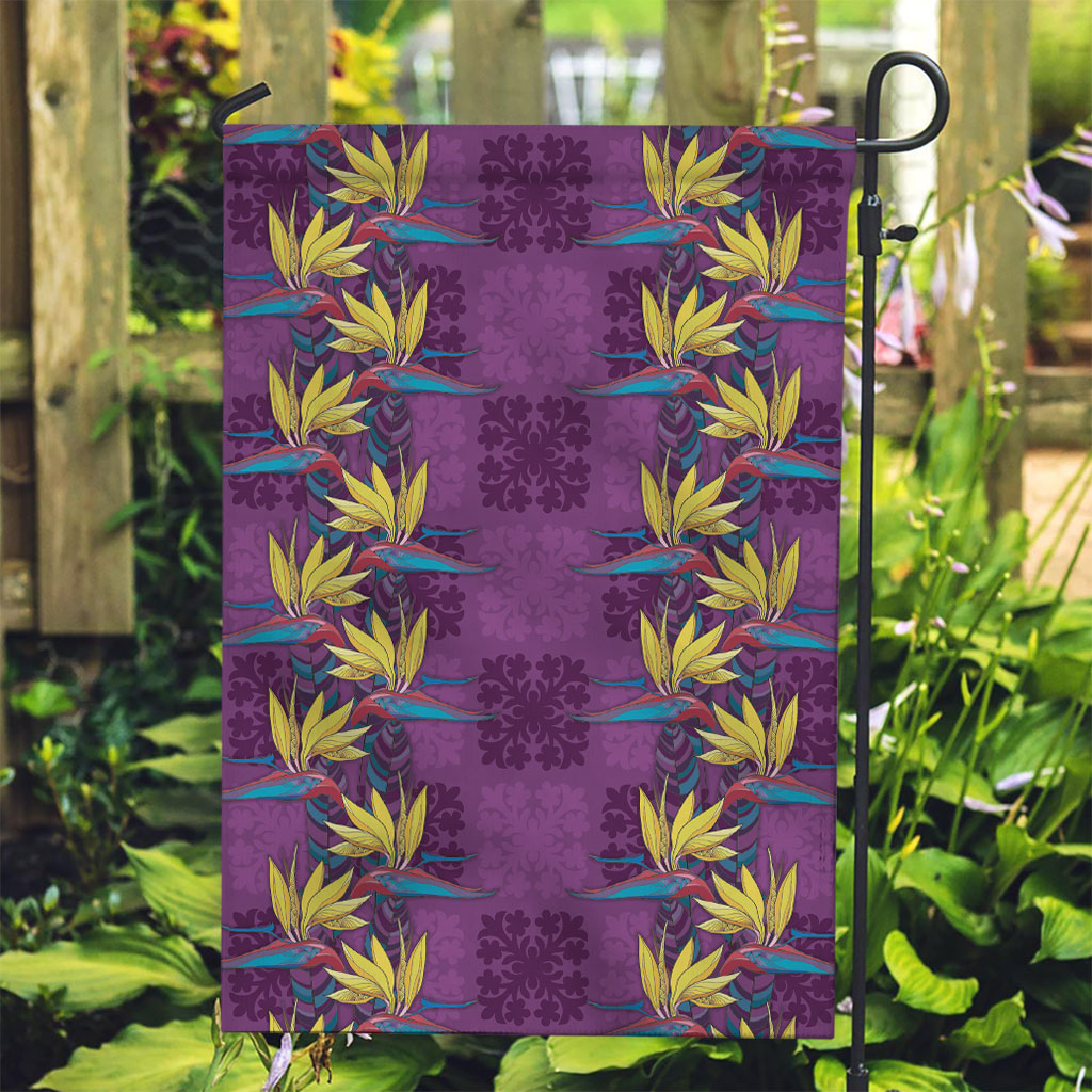 Hawaii Waikiki King Garden Flag Purple Quilt With Pua Manu LT05 Garden Flag Purple - Polynesian Pride