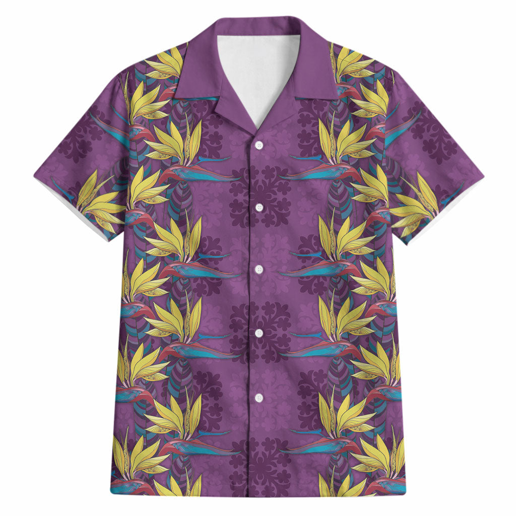 Hawaii Waikiki King Hawaiian Shirt Purple Quilt With Pua Manu LT05 Purple - Polynesian Pride