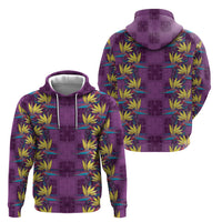 Hawaii Waikiki King Hoodie Purple Quilt With Pua Manu LT05 - Polynesian Pride
