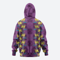 Hawaii Waikiki King Hoodie Purple Quilt With Pua Manu LT05 - Polynesian Pride