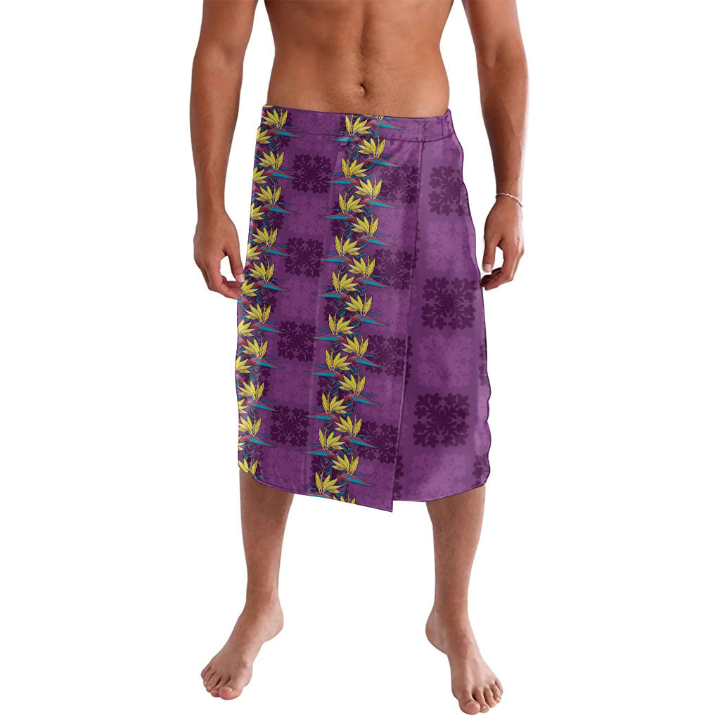 Hawaii Waikiki King Lavalava Purple Quilt With Pua Manu LT05 Purple - Polynesian Pride