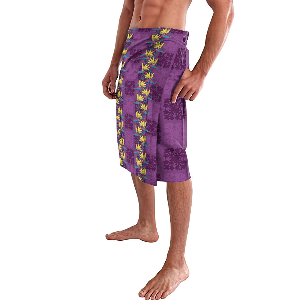 Hawaii Waikiki King Lavalava Purple Quilt With Pua Manu LT05 - Polynesian Pride
