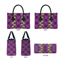 Hawaii Waikiki King Leather Bag Purple Quilt With Pua Manu LT05 - Polynesian Pride