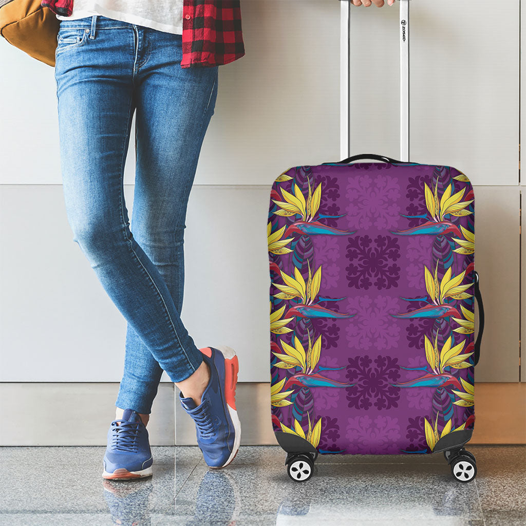 Hawaii Waikiki King Luggage Cover Purple Quilt With Pua Manu LT05 - Polynesian Pride