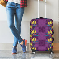 Hawaii Waikiki King Luggage Cover Purple Quilt With Pua Manu LT05 - Polynesian Pride