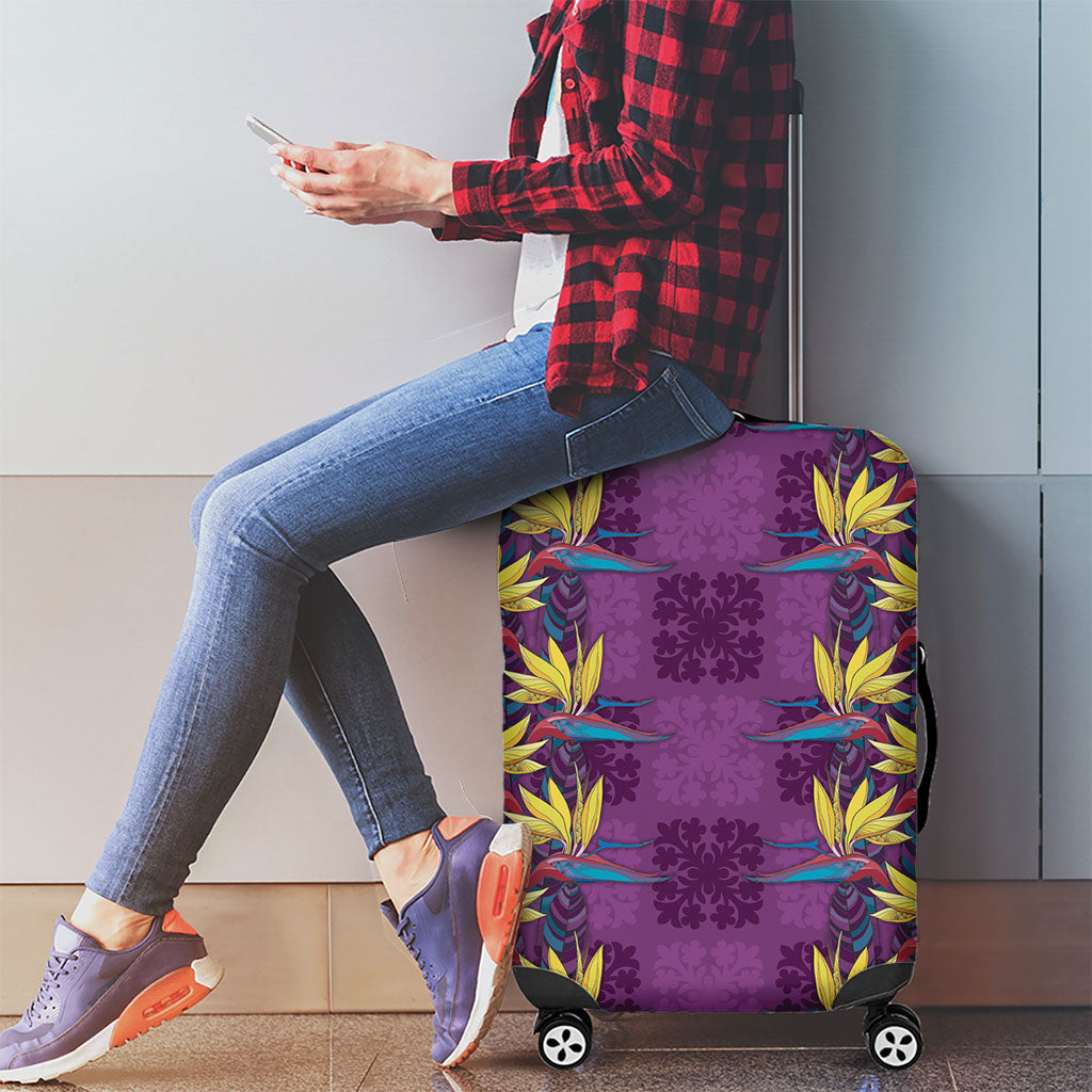 Hawaii Waikiki King Luggage Cover Purple Quilt With Pua Manu LT05 - Polynesian Pride