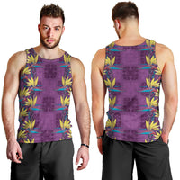 Hawaii Waikiki King Men Tank Top Purple Quilt With Pua Manu LT05 - Polynesian Pride