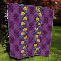 Hawaii Waikiki King Quilt Purple Quilt With Pua Manu LT05 - Polynesian Pride