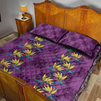Hawaii Waikiki King Quilt Bed Set Purple Quilt With Pua Manu LT05 - Polynesian Pride